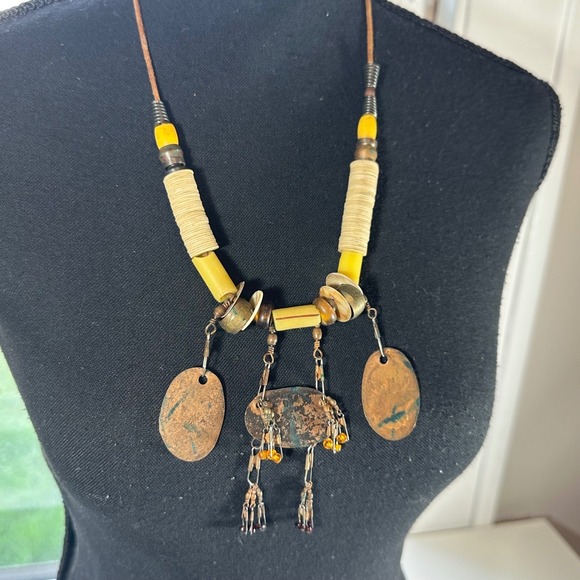 Artisan Crafted Statement Necklace Boho Ethnic Tribal Pendant‎ Jewelry Penny - Picture 3 of 8